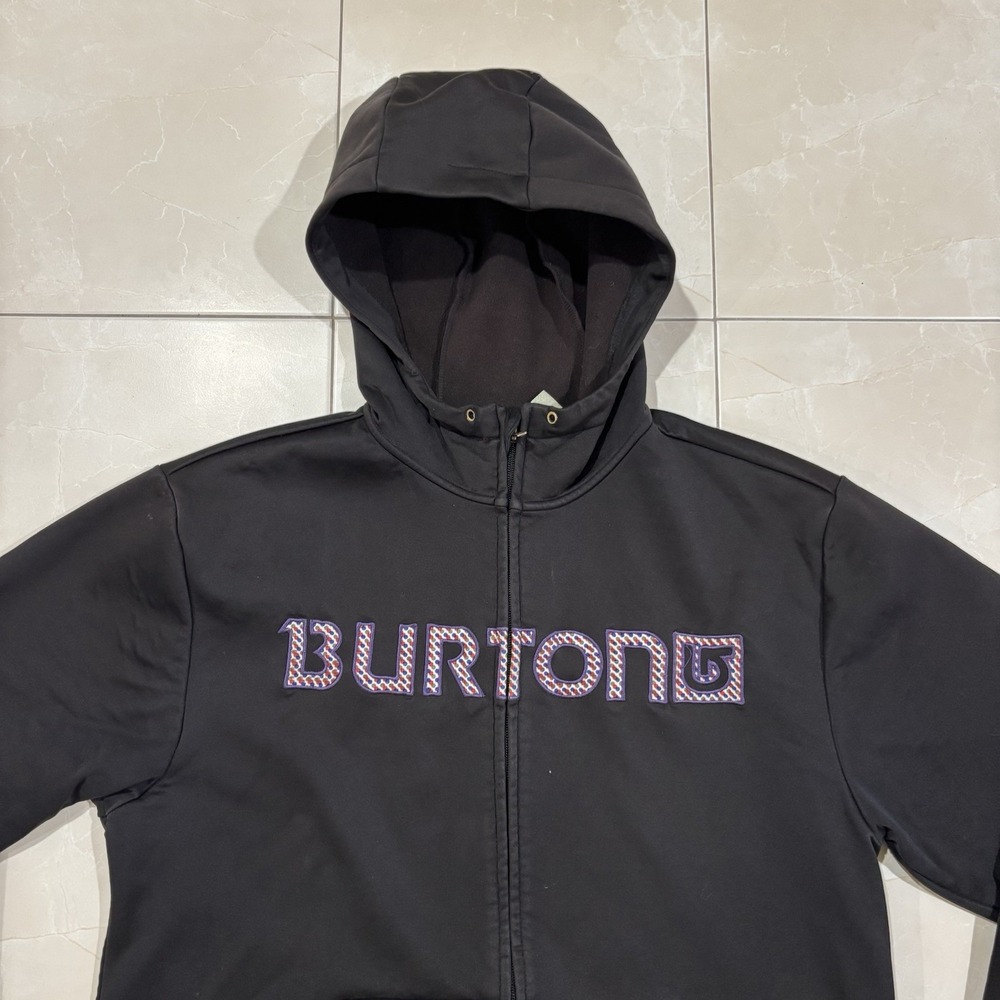 Burton Dryride Hoodie Full Zip Men's Large Black Snowboard Ski Winter Sweatshirt